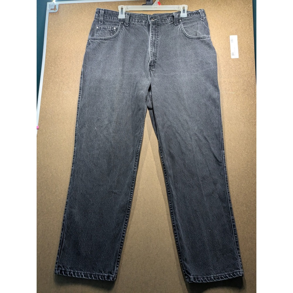 Vintage Levis 545 Loose Fit Jeans Mens 40x30 Faded Black Orange Tab Made in USA